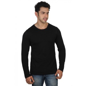 A must for every guy is a Plain round neck t shirt. Get this Slim fit Black Tee for this winters. You can club it with a jacket and nice pair to denims. Its stylish yet elegant.   Color: Black Fabric: 100% Cotton  Fit: Slim Fit
