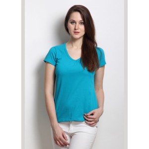 Fill your closet with awesome basics. Turqoise cotton V neck tee with half sleeves. Fabric: 100% Cotton Color: Turqoise